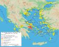 Image 17Delian League ("Athenian Empire"), immediately before the Peloponnesian War in 431 BC. (from Ancient Greece)