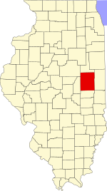 Map of Illinois highlighting Champaign County