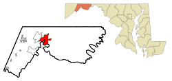 موقعیت کومبرلند، مریلند در نقشه