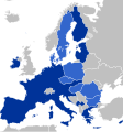 Image 43Cyprus is part of a monetary union, the eurozone (dark blue) and of the EU single market. (from Cyprus)