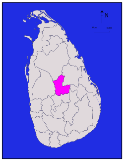 Map of Sri Lanka with Matale District highlighted