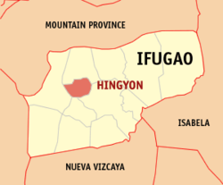 Mapa de Ifugao con Hingyon resaltado