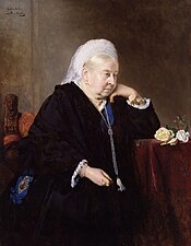 Queen Victoria wore black in mourning for her husband Prince Albert (1899)