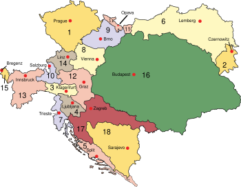 Karte Östareich-Ungarns