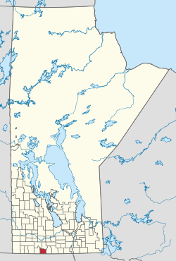Location of Cartwright–Roblin in Manitoba