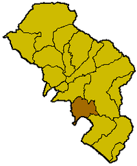 Locatie van Fosdinovo in Massa-Carrara (MS)