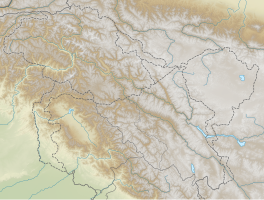 Map showing the location of Parkachik Glacier