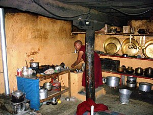 Key monastery kitchen, Spiti, India. 2004