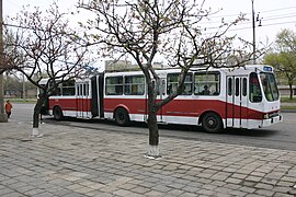 A North Korean manufactured trolleybus, a Chollima 90.
