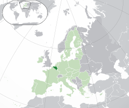 Localização da Bélgica