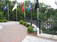 Across the street from the Courthouse, the Veterans' Memorial for local veterans
