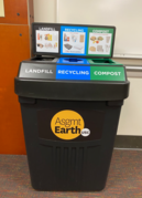 Recycling bin pictured outside the University of Southern California, United States