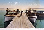 A photo of boats on Yellowstone Lake by F. Jay Haynes