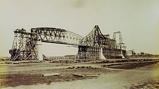 The "King Carol I" bridge during construction