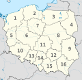 Polen, einfaches Farbschema, nummerierende Beschriftung