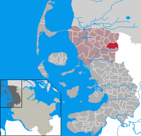 Poziția Achtrup pe harta districtului Nordfriesland
