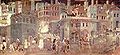 Allegoria degli Effetti del Buon Governo in Città (1338-1339), Parete di destra della Sala dei Nove, Palazzo Pubblico, Siena