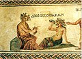 Image 6Hellenistic mosaics discovered close to the city of Paphos depicting Dionysos, god of wine (from History of wine)