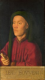 Portriat of a Man (Léal Souvenir) by Jan van Eyck, in the National Gallery