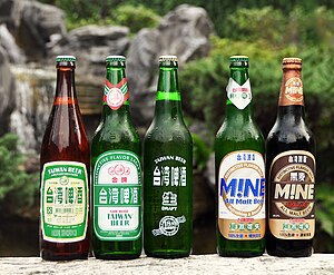 Taiwan Beer sells three lagers (Original, Gold Medal, Draft) and two malts (Mine Amber, Mine Dark)