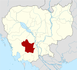 Map of Cambodia highlighting Kampong Speu