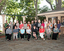 Group portrait of 22 women astronauts and first female Director of the Johnson Space Center