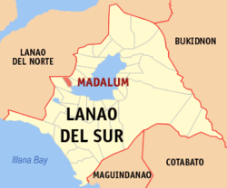 Mapa de Lanao del Sur con Madalum resaltado