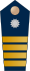 Blue epaulette with a silver button and 4 big golden stripes