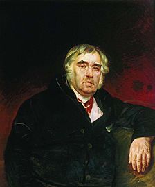 Portrait of fabulist Ivan Andreyevich Krylov , 1839, Tretyakov Gallery