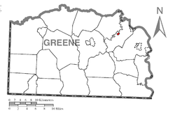 Location of Jefferson in Greene County
