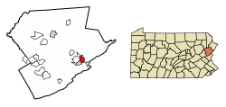 Location of East Stroudsburg in Monroe County, Pennsylvania