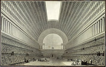 Progetto per la biblioteca reale di Étienne-Louis Boullée (1785).