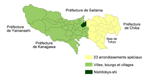 Poziția localității Nishitōkyō