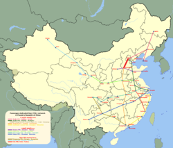 A Peking–Sicsiacsuang nagysebességű vasútvonal útvonala