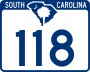 South Carolina Highway 118 marker