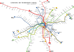 Leipzig tramway network, November 2021.
