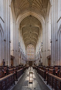 Nave of Bath Abbey looking west, by Diliff