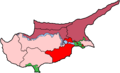 Карта Кипра. Округ Ларнака показан красным цветом.