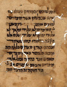 Photograph of parchment fragment from the Cairo genizah