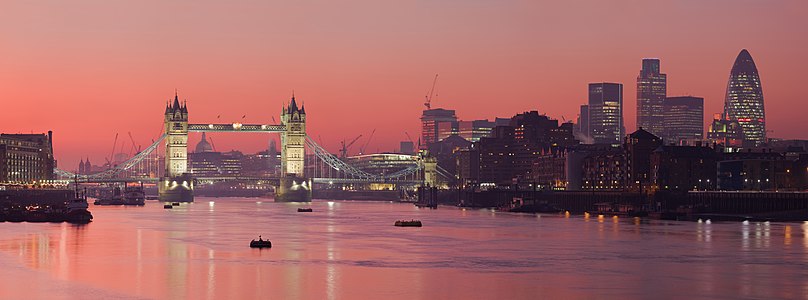 Tower Bridge at sunset at Tower Bridge, by Diliff