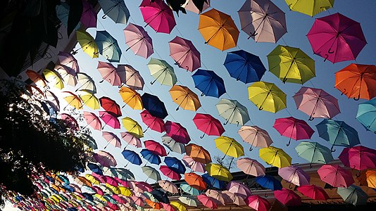 Street Decor – Suspended Colorful Umbrellas