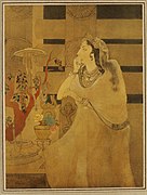 Asoka's Queen by Abanindranath Tagore (c. 1910). Chromoxylograph.