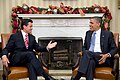 Image 67U.S. President Barack Obama and Mexican President-Elect Enrique Peña Nieto during their meet at the White House following Peña Nieto's election victory. (from History of Mexico)