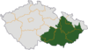 Map indicating the extent of Moravia within the Czech Republic