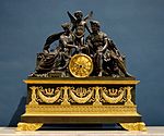 火星+金星形状的计时钟；大约1810年造； 镀金青铜和铜绿，现藏于法国卢浮宫