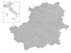 Locatie van Brandizzo in Turijn (TO)