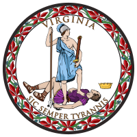 Great Seal of Virginia with the commonwealth's motto