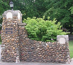 Entrance pillars to Audubon Park