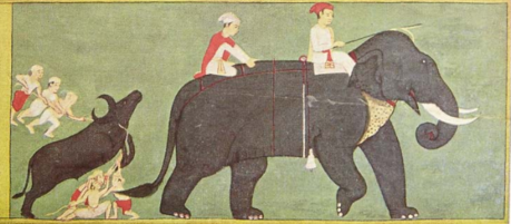 A painting from the folio of Hastividyarnava