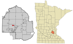 Location of the city of Long Lake within Hennepin County, Minnesota